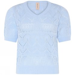 3437 Openwork V-neck blouse