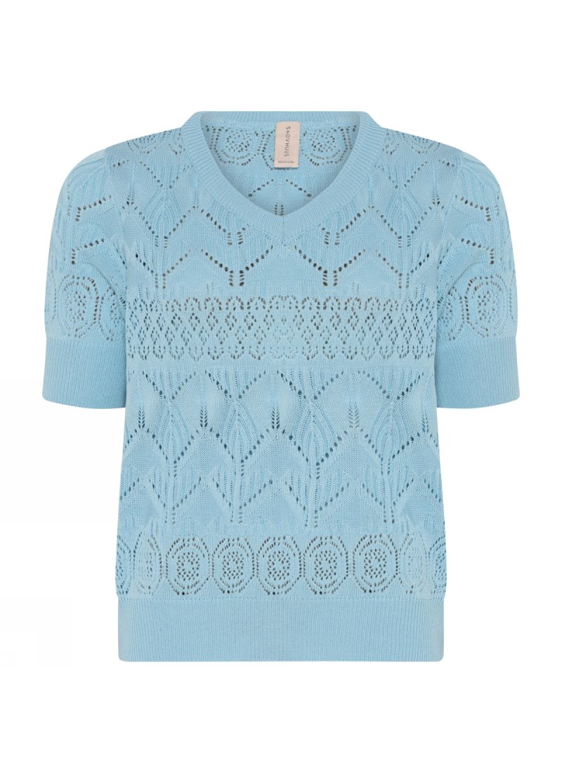 3437 Openwork V-neck blouse