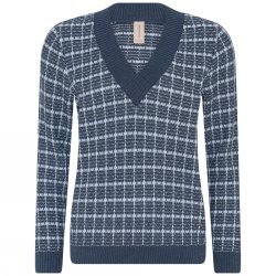 3631 Checked v-neck pullover