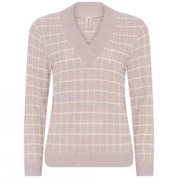 3631 Checked v-neck pullover