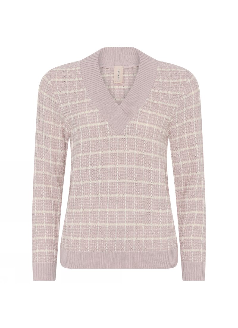 3631 Checked v-neck pullover