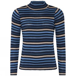 3664 Striped ribknit pullover