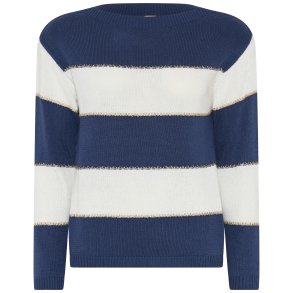 3702 Block striped o-neck pull