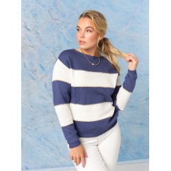 3702 Block striped o-neck pull