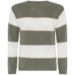 3702 Block striped o-neck pull