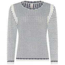 3749 Waving striped o-neck pul