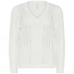3764 Openwork V-neck pullover