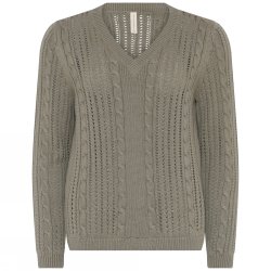 3764 Openwork V-neck pullover