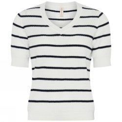 3778 Striped structure v-neck 