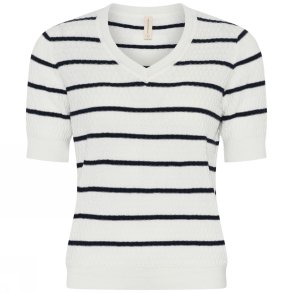 3778 Striped structure v-neck 