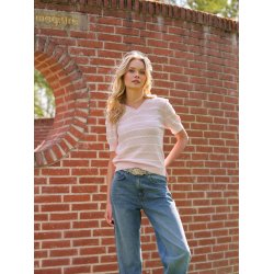 3778 Striped structure v-neck 