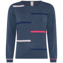 3822 Pullover w. broken stripe