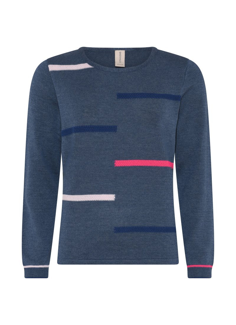 3822 Pullover w. broken stripe