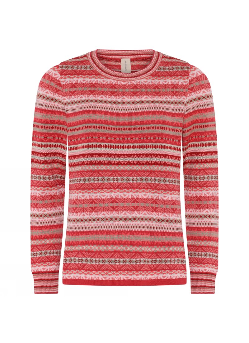 3832 Jaquard pullover w. strip