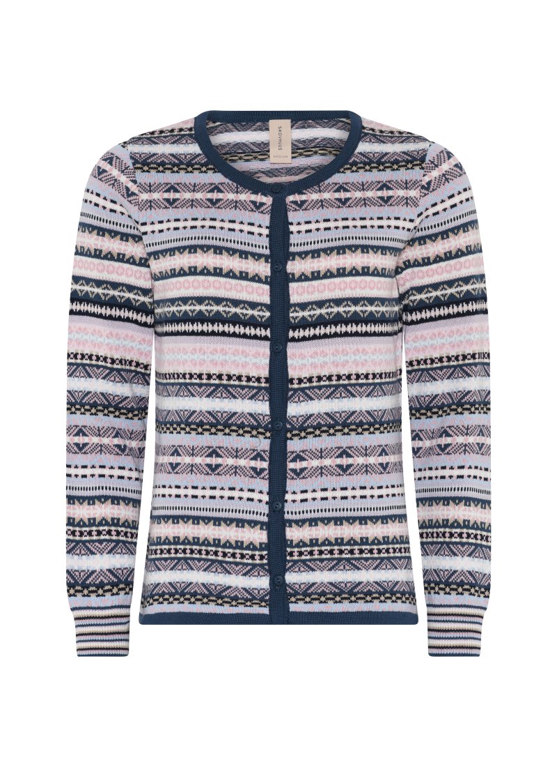 3833 Buttoned jaquard cardigan