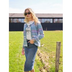 3833 Buttoned jaquard cardigan