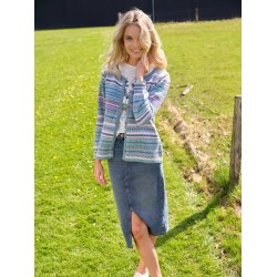 3833 Buttoned jaquard cardigan