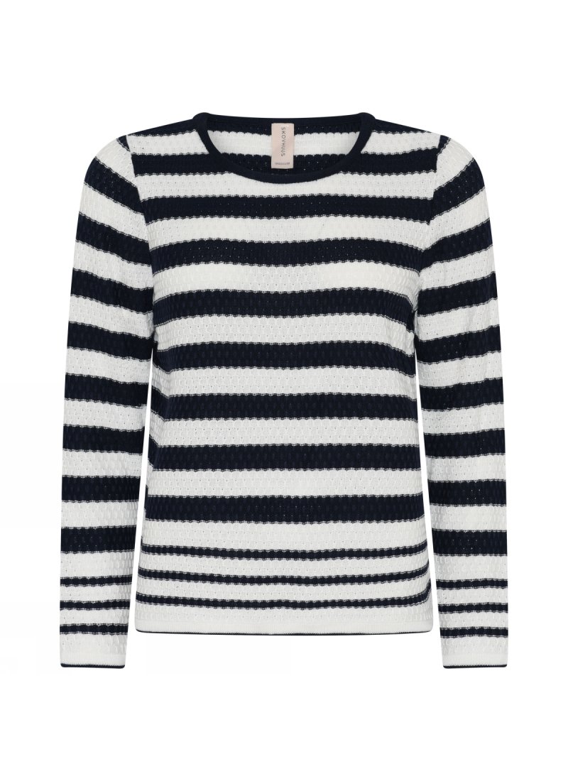 3837 Sporty striped o-neck pul