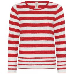 3837 Sporty striped o-neck pul