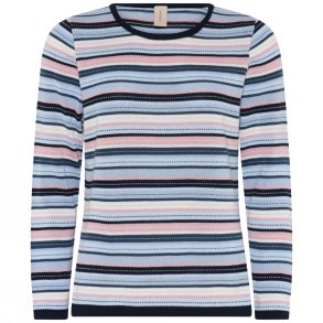 3841 Special striped o-neck pu