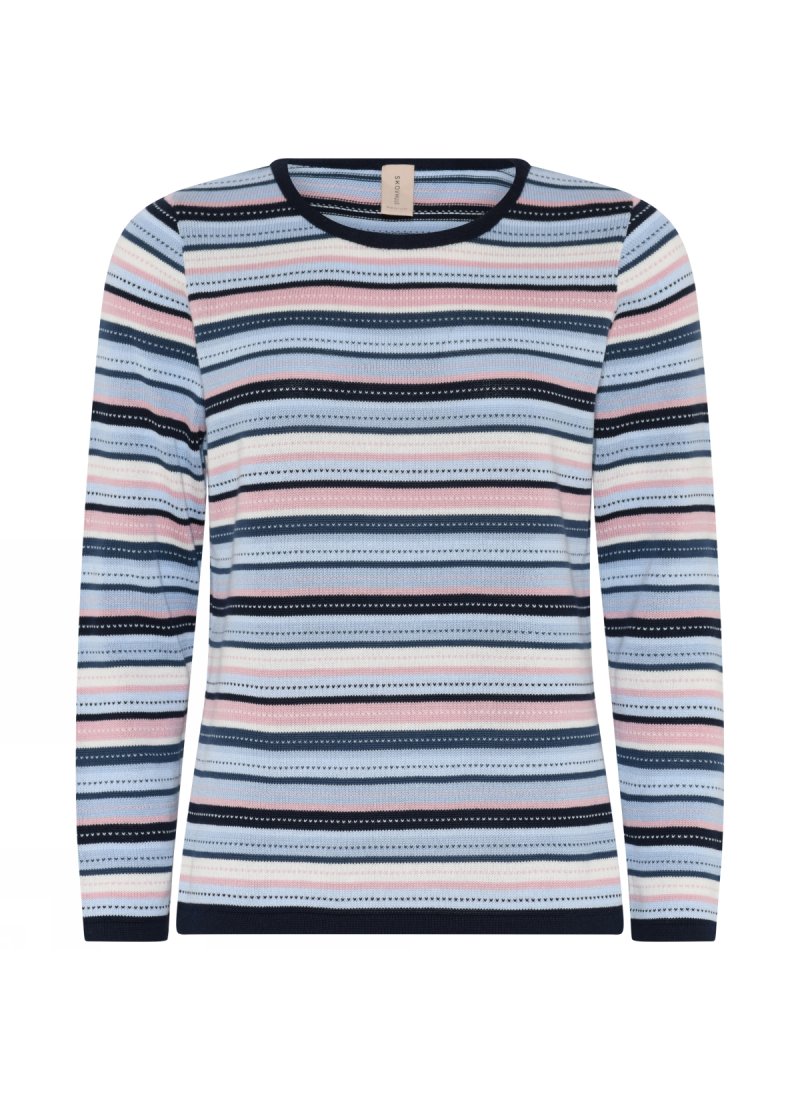 3841 Special striped o-neck pu