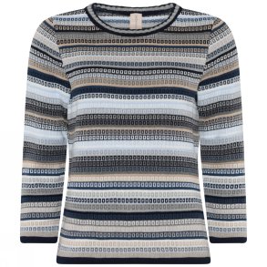 3842 3/4 sleeve jaquard pullov