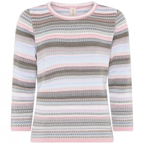 3842 3/4 sleeve jaquard pullov