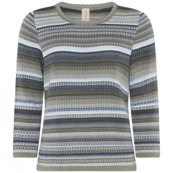 3842 3/4 sleeve jaquard pullov