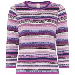 3842 3/4 sleeve jaquard pullov