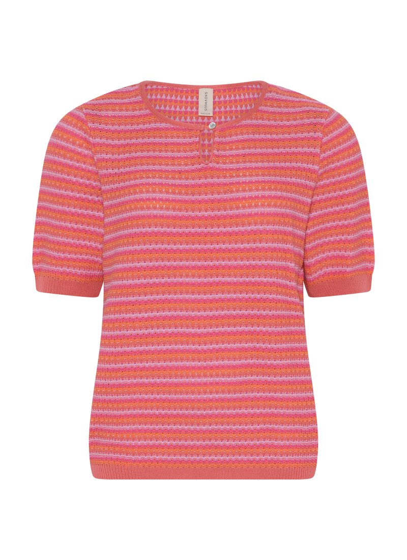 3847 O-neck t-shirt w. button 