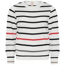 3864 Sporty striped o-neck pul
