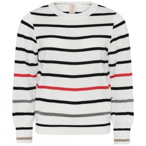 3864 Sporty striped o-neck pul