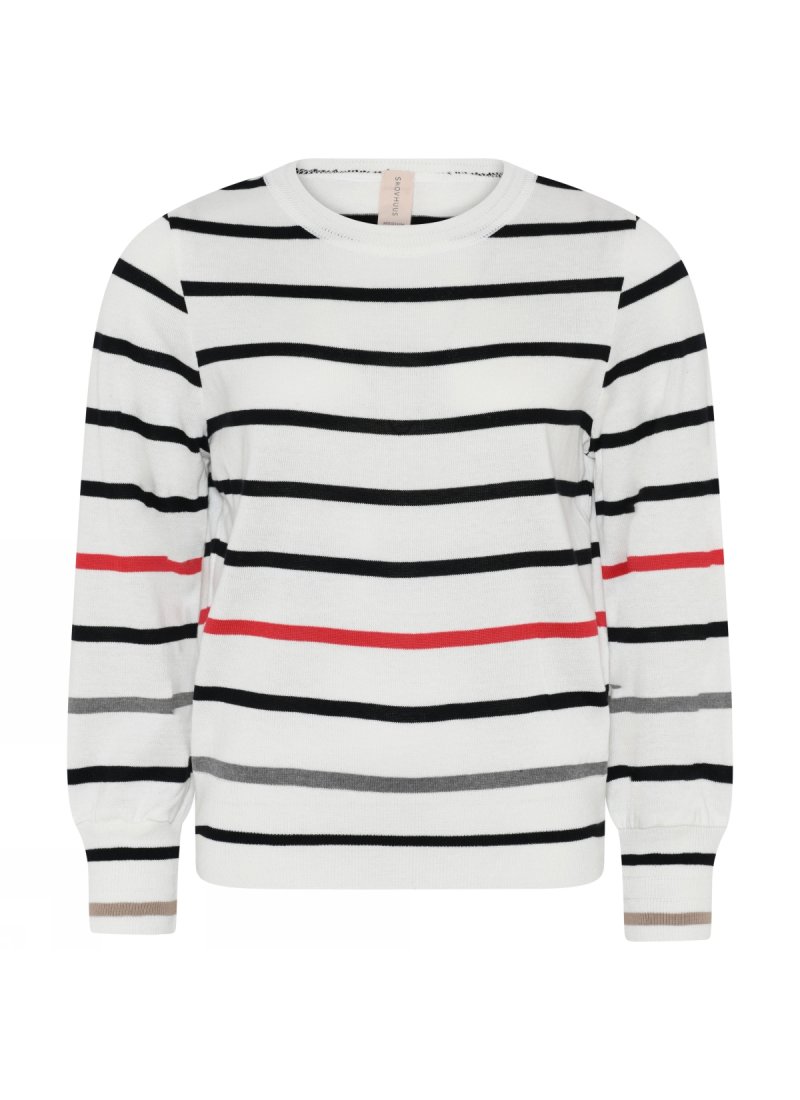 3864 Sporty striped o-neck pul