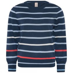3864 Sporty striped o-neck pul