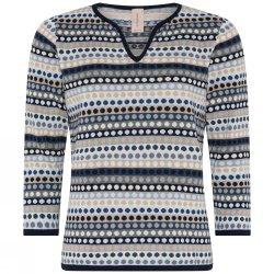 3866 Dotted 3/4 sleeve pullove