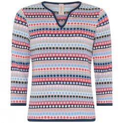 3866 Dotted 3/4 sleeve pullove