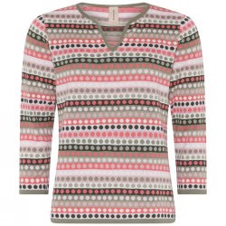 3866 Dotted 3/4 sleeve pullove