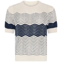 4124 Waving striped O-neck T-s