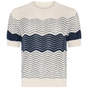 4124 Waving striped O-neck T-s
