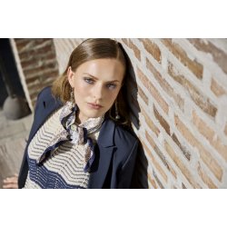 4124 Waving striped O-neck T-s