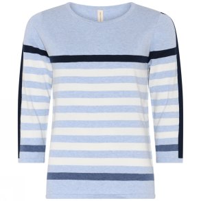 4163 Sporty striped O-neck Pul