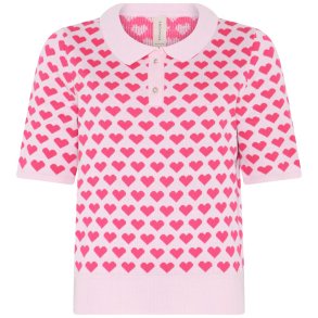 4274 Polo with heart jaquard d