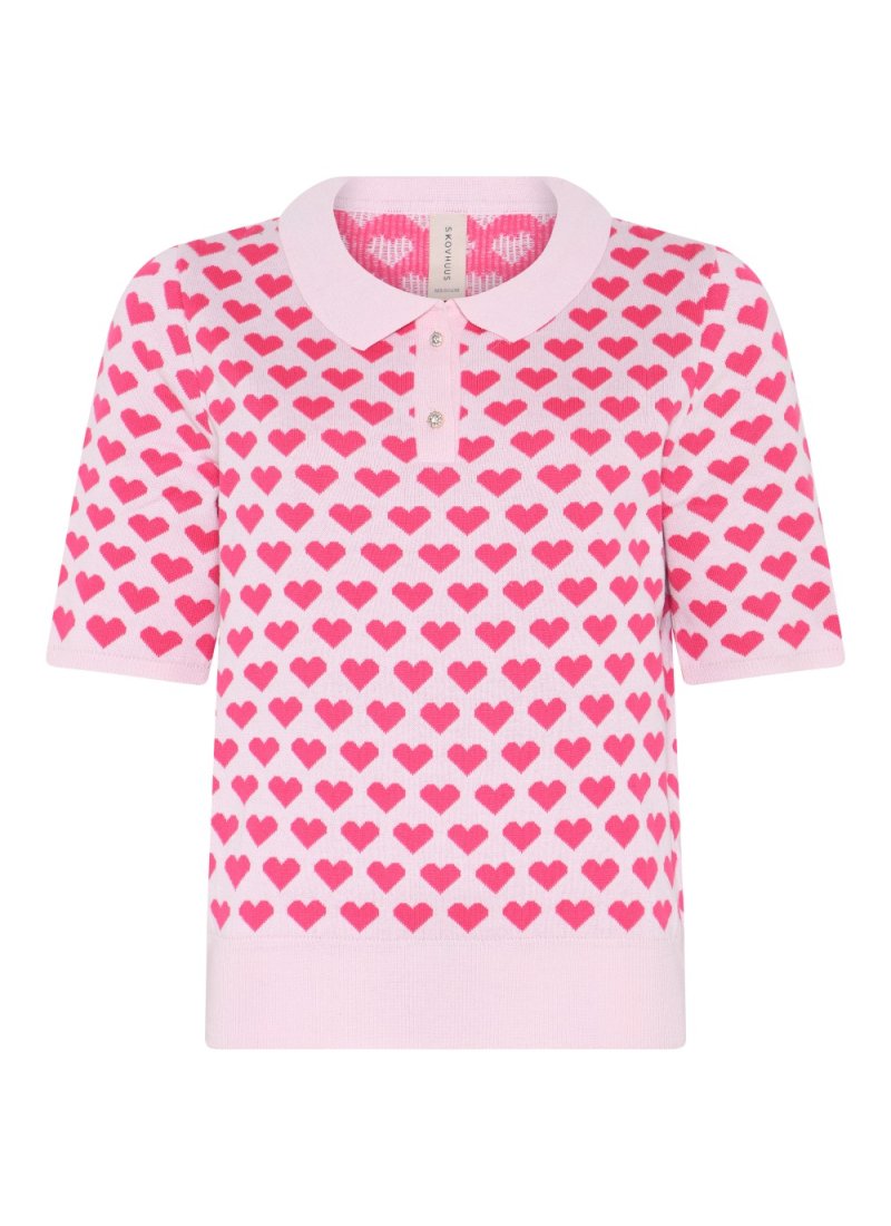 4274 Polo with heart jaquard d