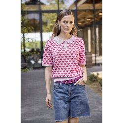 4274 Polo with heart jaquard d