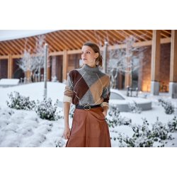 4303 Roll-neck argyle pullover