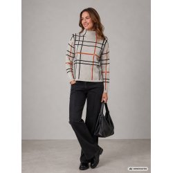 4344 Checked turtleneck pullov