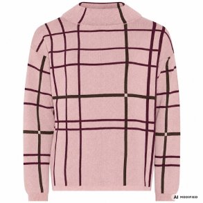 4344 Checked turtleneck pullov