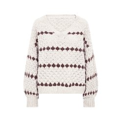 8651-60 Bano Blouse stripe kni