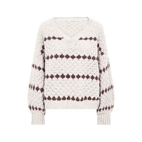 8651-60 Bano Blouse stripe kni