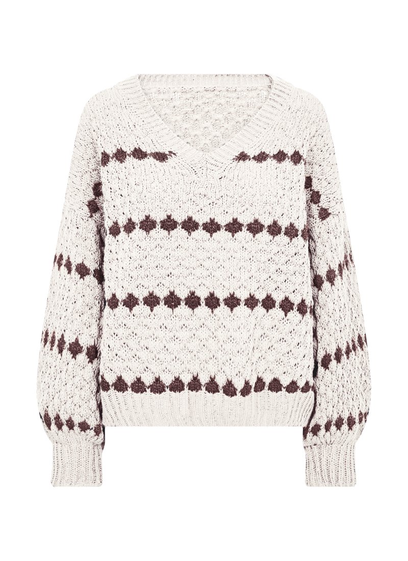 8651-60 Bano Blouse stripe kni